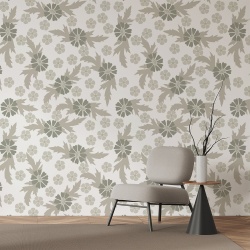 Fototapet Floral - Flori in nuante de gri (Floral 059)