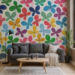 Fototapet Fluturi stilizati multicolori (Casual 181)