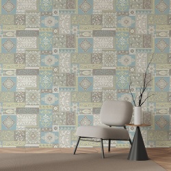 Fototapet Imitatie Faianta - Placi cu modele abstracte pastel (Tile 026)