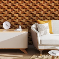 Fototapet Imitatie Lemn - Pattern cu forme geometrice 3D (Wood 059) - Img 1