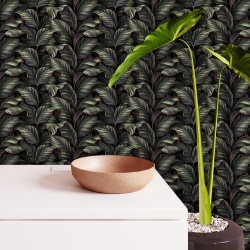 Fototapet Natura - Vegetatie Pattern Frunze Stilizate Metalice 025 - Img 3