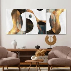 Set 3 Tablouri Canvas - Abstract liquid gold - Img 3