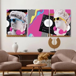 Set 3 Tablouri Canvas - Famous sculptures pop-art mix - Img 3