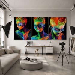 Set 3 Tablouri Canvas - Rainbow portraits