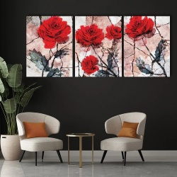 Set 3 Tablouri Canvas - Red roses - Img 3