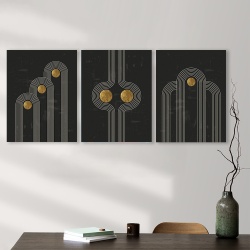 Set 3 Tablouri Golden art deco - Img 2