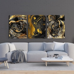Set 3 Tablouri - Golden lava - Img 3