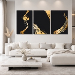 Set 3 Tablouri - Liquid Gold