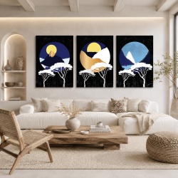 Set Tablouri Canvas - Abstract Circles And Trees