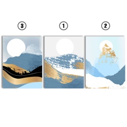 Set Tablouri Canvas - Golden Abstract Winter - Img 3