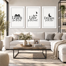 Set tablouri canvas motivationale - Learn, live dream