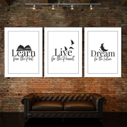 Set tablouri canvas motivationale - Learn, live dream - Img 6