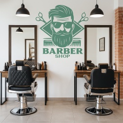 Sticker Barbershop (foarfece si pieptene)