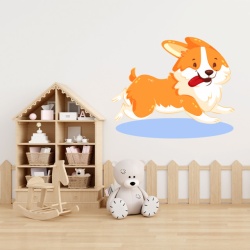 Sticker Copii - Corgi alergand - Img 1