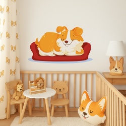 Sticker Copii - Corgi dormind