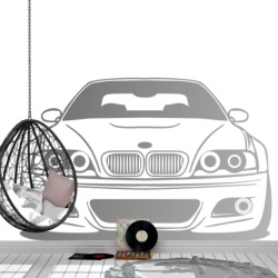 Sticker De Perete Auto BMW Vedere Frontala - Img 3