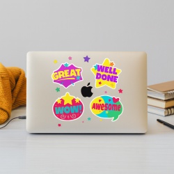 Sticker pentru Laptop - Well Done, Wow, Awsome