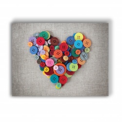 Tablou Canvas Buttons Heart - Img 3