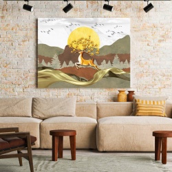 Tablou Canvas Deer With A Floral Crown