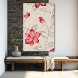 Tablou canvas - Flori rosii pe fundal texturat (Floral 210) - Img 5
