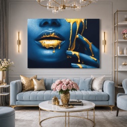 Tablou Canvas Golden Temptation - Blue Pearl