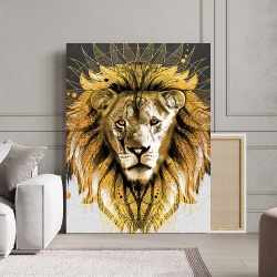 Tablou Canvas - Golden Tribal Lioness - Img 2