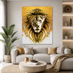 Tablou Canvas - Golden Tribal Lion