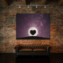 Tablou Canvas Heart Tree Silhouette - Img 3