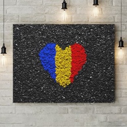 Tablou Canvas Inima Tricolora - Img 3