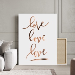 Tablou Canvas Inspirațional - Love (copper handwrite) - Img 3