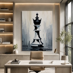 Tablou Canvas Inspirațional - Piesa de sah (efect de pictura)