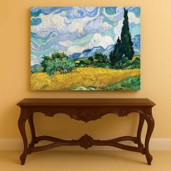Tablou Canvas "Lan de grâu cu chiparoși" - Img 1