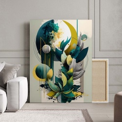Tablou Canvas Modern Abstract - Beautiful 3D painting with leaves