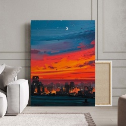 Tablou Canvas Modern Abstract - Burning sky - Img 2