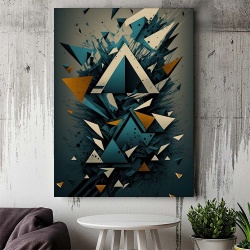 Tablou Canvas Modern Abstract - Exploding triangles - Img 3