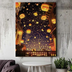 Tablou Canvas Modern Abstract - Flying lanterns - Img 2