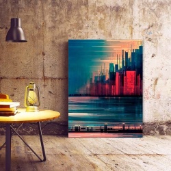 Tablou Canvas Modern Abstract - Oras stilizat la apus - Img 3