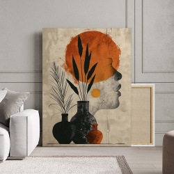 Tablou Canvas Modern Abstract - Profil abstract cu vaza