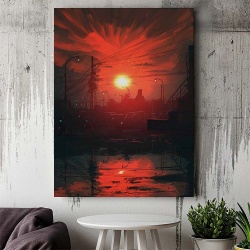 Tablou Canvas Modern Abstract - Suburb sunset