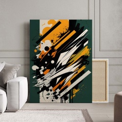 Tablou Canvas Modern Abstract - Zig zag grafitti painting - Img 2