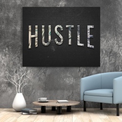 Tablou Canvas Motivational - Hustle (volumetric letters)