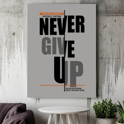Tablou Canvas Motivational - Never give up (magazine cover) - Img 2