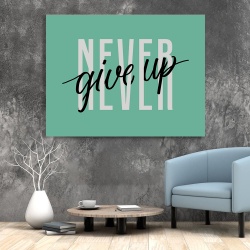 Tablou Canvas Motivational - Never give up (teal) - Img 3