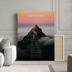 Tablou Canvas Motivational - The meaning of success (mountain peak) - Img 3