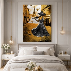 Tablou Canvas - Playing violin in Paris