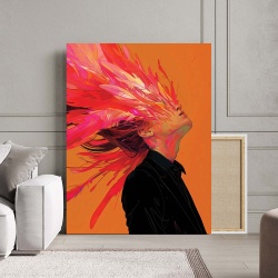 Tablou Canvas - Red Feathers - Img 2
