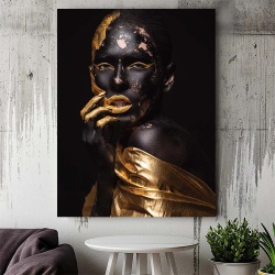 Tablou Canvas - Tribal Black and Gold