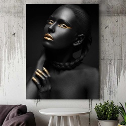 Tablou Canvas - Tribal black portrait - Img 4
