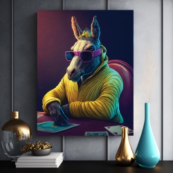 Tablou Cool donkey playing cards - Img 1