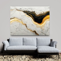 Tablou Marmura alba cu straturi negre si insertii aurii (064) - Img 5